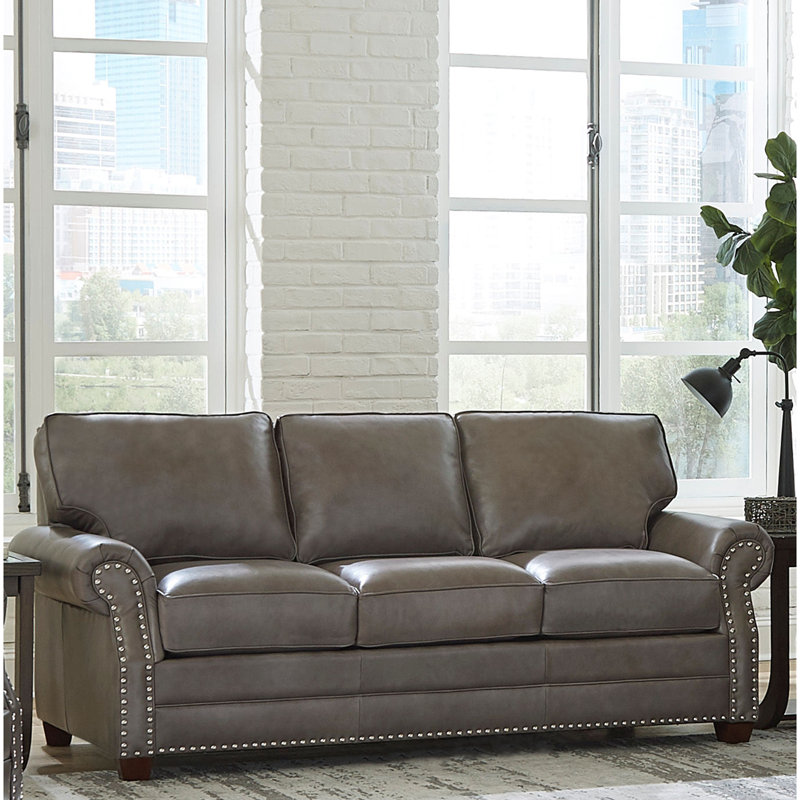  Sofa Web Made in USA Vernon Top Grain Leather Sofa Bed 
